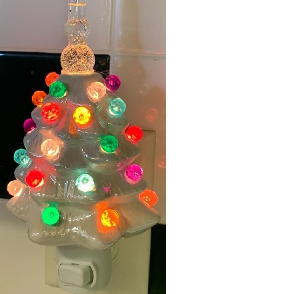 White Ceramic Christmas Tree Night Light